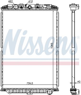 Радиатор охлаждения DAF, NISSENS (614470) Радиатор охлаждения DAF, NISSENS (614470)