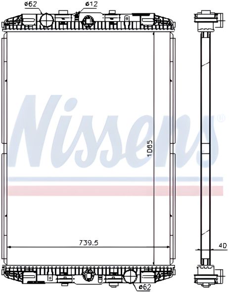 Охолоджувальний радіатор DAF, NISSENS (614170)