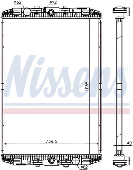Охолоджувальний радіатор DAF, NISSENS (614170)