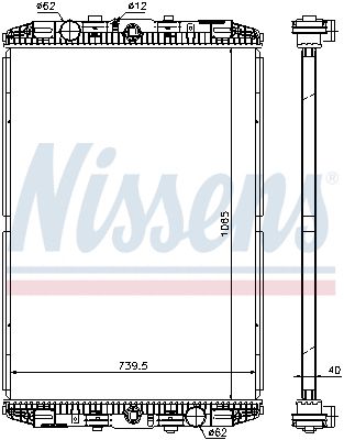 Радіатор охолодження DAF, NISSENS (614170) Радіатор охолодження DAF, NISSENS (614170)