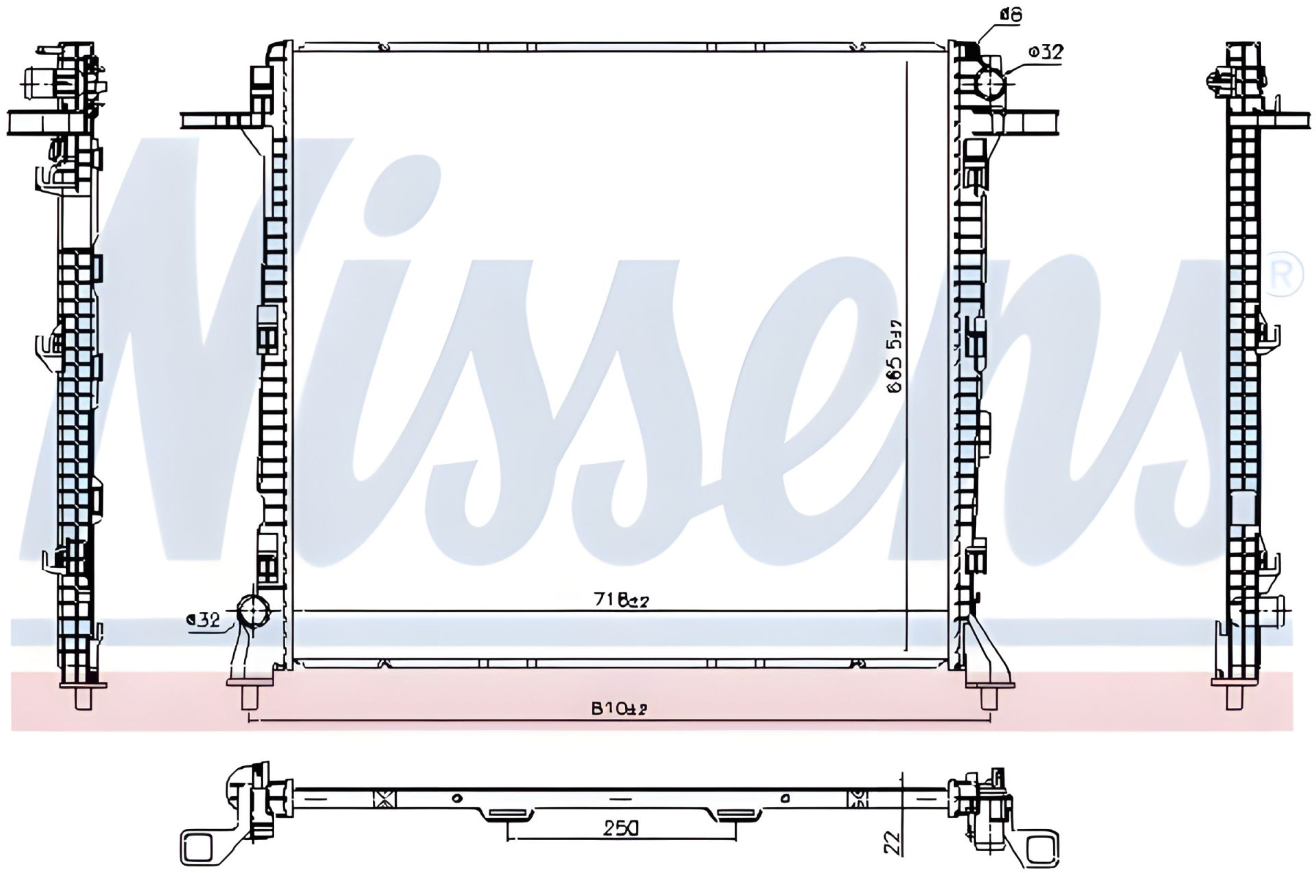 Охолоджуючий радіатор MAN TGE, VW GRAND, NISSENS (606982) Охолоджуючий радіатор MAN TGE, VW GRAND, NISSENS (606982)