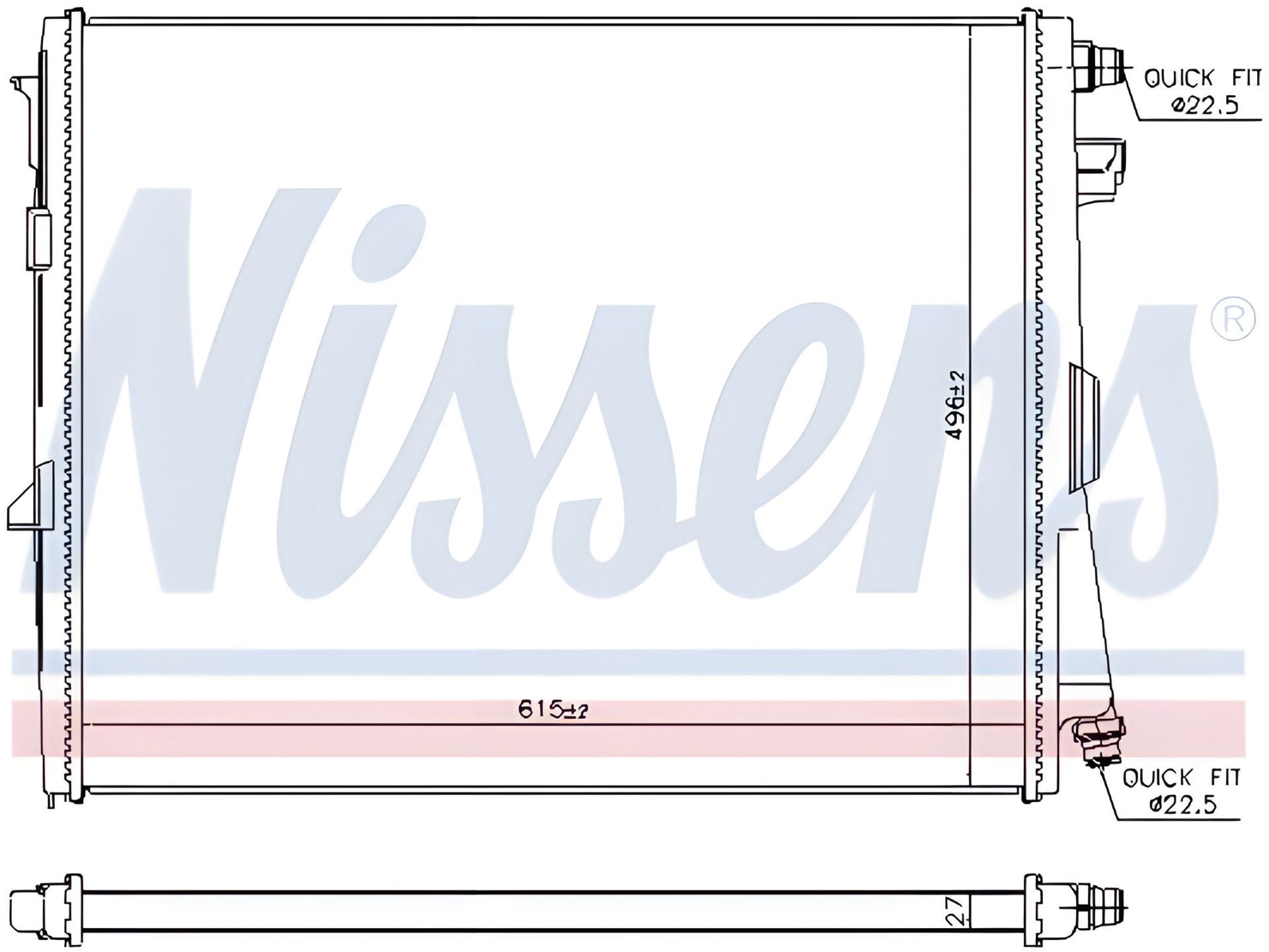 Радіатор охолодження для BMW 3, NISSENS (606784) Радіатор охолодження для BMW 3, NISSENS (606784)