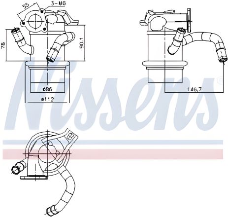 EGR радиатор для SKODA YETI, VW CADDY, NISSENS (989421)