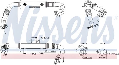 Радіатор системи EGR для NISSAN NAVARA, NISSENS (989428)