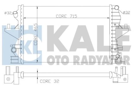 Радіатор охолодження VW CALIFORNIA, KALE OTO RADYATOR (354000) Радіатор охолодження VW CALIFORNIA, KALE OTO RADYATOR (354000)