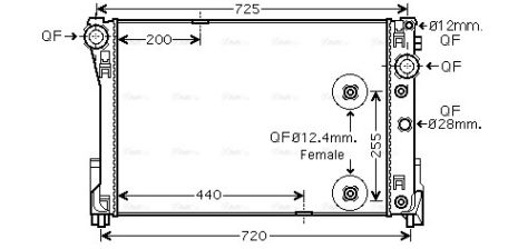Радиатор охлаждения MERCEDES-BENZ C-CLASS, AVA COOLING (MSA2546)