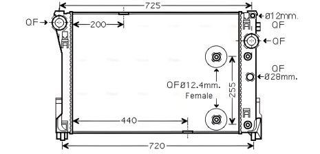 Радіатор охолодження для MERCEDES-BENZ C-CLASS, AVA COOLING (MSA2546)
