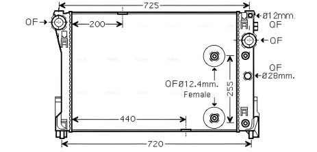 Радіатор охолодження для MERCEDES-BENZ C-CLASS, AVA COOLING (MSA2546)