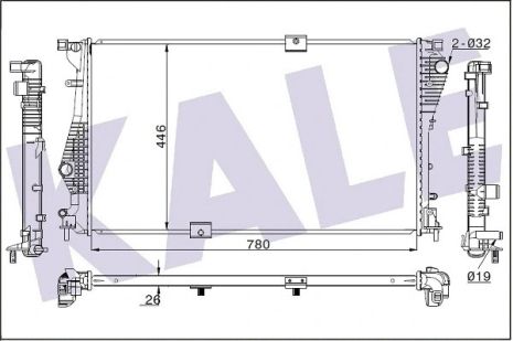 Радіатор охолодження NISSAN PRIMASTAR, VAUXHALL VIVARO, KALE OTO RADYATOR (347250) Радіатор охолодження NISSAN PRIMASTAR, VAUXHALL VIVARO, KALE OTO RADYATOR (347250)