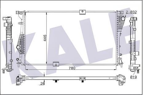 Радіатор охолодження для NISSAN PRIMASTAR, VAUXHALL VIVARO, KALE OTO RADYATOR (347250) Радіатор охолодження для NISSAN PRIMASTAR, VAUXHALL VIVARO, KALE OTO RADYATOR (347250)