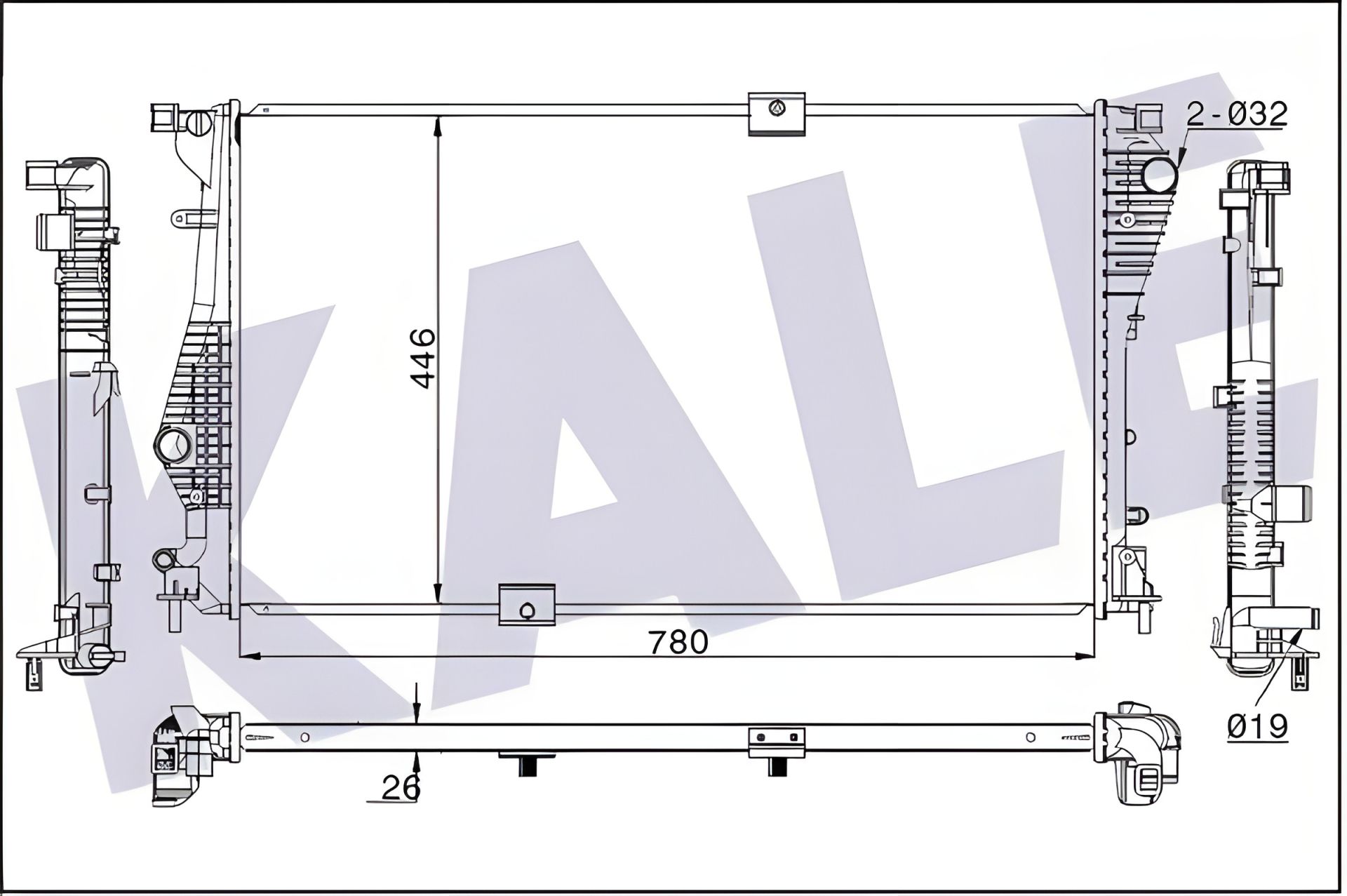 Радіатор охолодження для NISSAN PRIMASTAR, VAUXHALL VIVARO, KALE OTO RADYATOR (347250) Радіатор охолодження для NISSAN PRIMASTAR, VAUXHALL VIVARO, KALE OTO RADYATOR (347250)