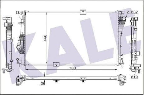 Радиатор охлаждения NISSAN PRIMASTAR, VAUXHALL VIVARO, KALE OTO RADYATOR (347250) Радиатор охлаждения NISSAN PRIMASTAR, VAUXHALL VIVARO, KALE OTO RADYATOR (347250)