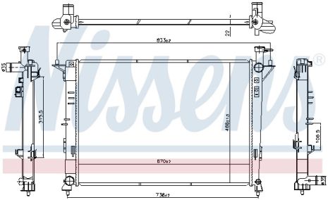 Радіатор охолодження KIA SORENTO, HYUNDAI SANTA, NISSENS (606824) Радіатор охолодження KIA SORENTO, HYUNDAI SANTA, NISSENS (606824)