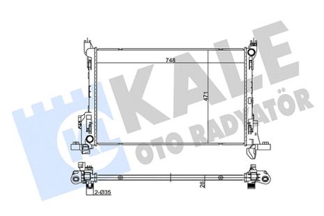 Радіатор охолодження NISSAN NV300, FIAT TALENTO, KALE OTO RADYATOR (355635) Радіатор охолодження NISSAN NV300, FIAT TALENTO, KALE OTO RADYATOR (355635)