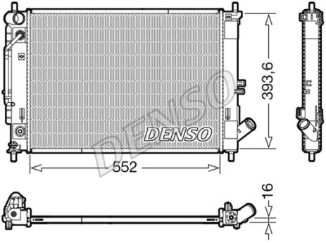 Радіатор охолодження HYUNDAI ELANTRA, DENSO (DRM41016)