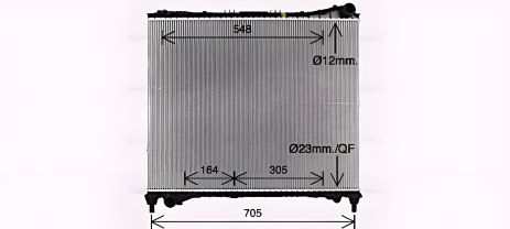 Радіатор охолодження LAND ROVER, AVA COOLING (AU2337), охолоджувальний радіатор