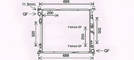 Радиатор для охлаждения MERCEDES-BENZ GLS, AVA COOLING (MS2694)