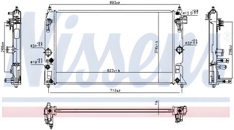 Радіатор охолодження для TOYOTA YARIS, NISSENS (606858)