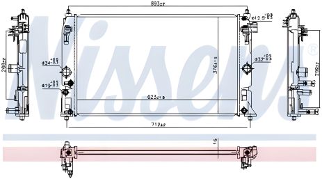 Радіатор охолодження для TOYOTA YARIS, NISSENS (606858) Радіатор охолодження для TOYOTA YARIS, NISSENS (606858)
