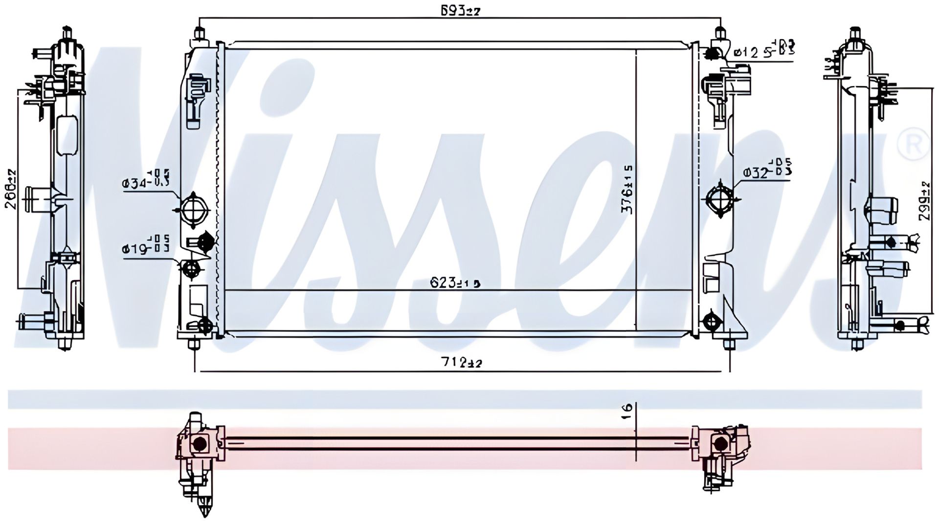 Радіатор охолодження для TOYOTA YARIS, NISSENS (606858) Радіатор охолодження для TOYOTA YARIS, NISSENS (606858)