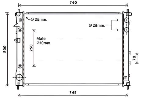 Радіатор охолодження для SUBARU TRIBECA, AVA COOLING (SU2091)