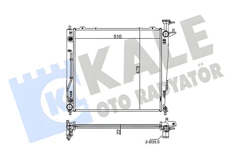 Радіатор охолодження для KIA SORENTO KALE OTO RADYATOR (349260) Радіатор охолодження для KIA SORENTO KALE OTO RADYATOR (349260)