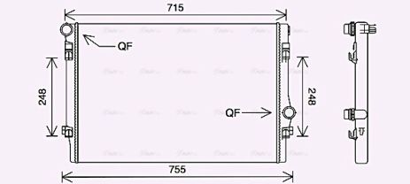 Радиатор охлаждения CUPRA LEON, SKODA OCTAVIA, AVA (VNA2336) Радиатор охлаждения CUPRA LEON, SKODA OCTAVIA, AVA (VNA2336)