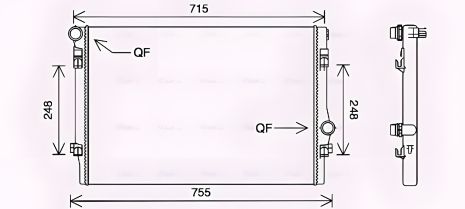 Радиатор для охлаждения CUPRA LEON и SKODA OCTAVIA, AVA (VNA2336)
