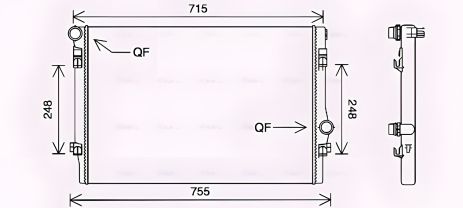 AVA: Радіатор охолодження для CUPRA LEON, SKODA OCTAVIA (VNA2336)
