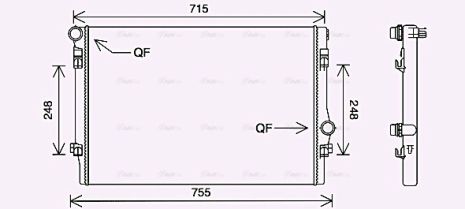 Радиатор охлаждения CUPRA LEON, SKODA OCTAVIA, AVA (VNA2336) Радиатор охлаждения CUPRA LEON, SKODA OCTAVIA, AVA (VNA2336)