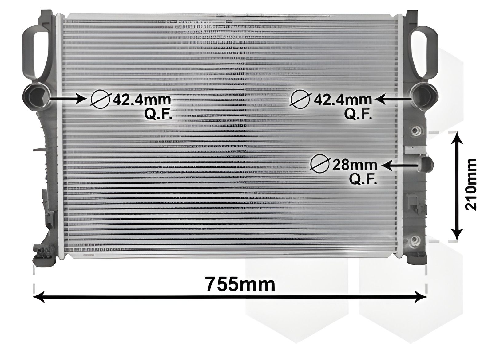 Охолоджувальний радіатор MERCEDES-BENZ E-CLASS, Van Wezel (30002341) Охолоджувальний радіатор MERCEDES-BENZ E-CLASS, Van Wezel (30002341)