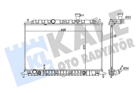 Радиатор охлаждения KIA RIO, KALE OTO RADYATOR (348360)