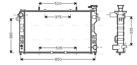 Радіатор охолодження DODGE CARAVAN, CHRYSLER VOYAGER, AVA COOLING (CR2077) Радіатор охолодження DODGE CARAVAN, CHRYSLER VOYAGER, AVA COOLING (CR2077)