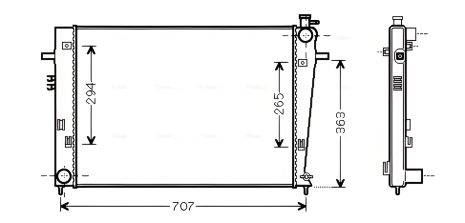 Радіатор охолодження AVA для KIA SPORTAGE, HYUNDAI TUCSON (HY2204) Радіатор охолодження AVA для KIA SPORTAGE, HYUNDAI TUCSON (HY2204)