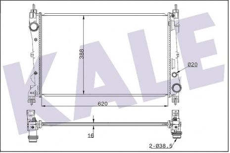 Радиатор охлаждения OPEL COMBO, VAUXHALL COMBO, KALE OTO RADYATOR (347325)