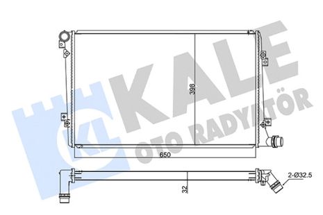 Радиатор охлаждения SEAT ALTEA, AUDI A3, KALE OTO RADYATOR (347505)