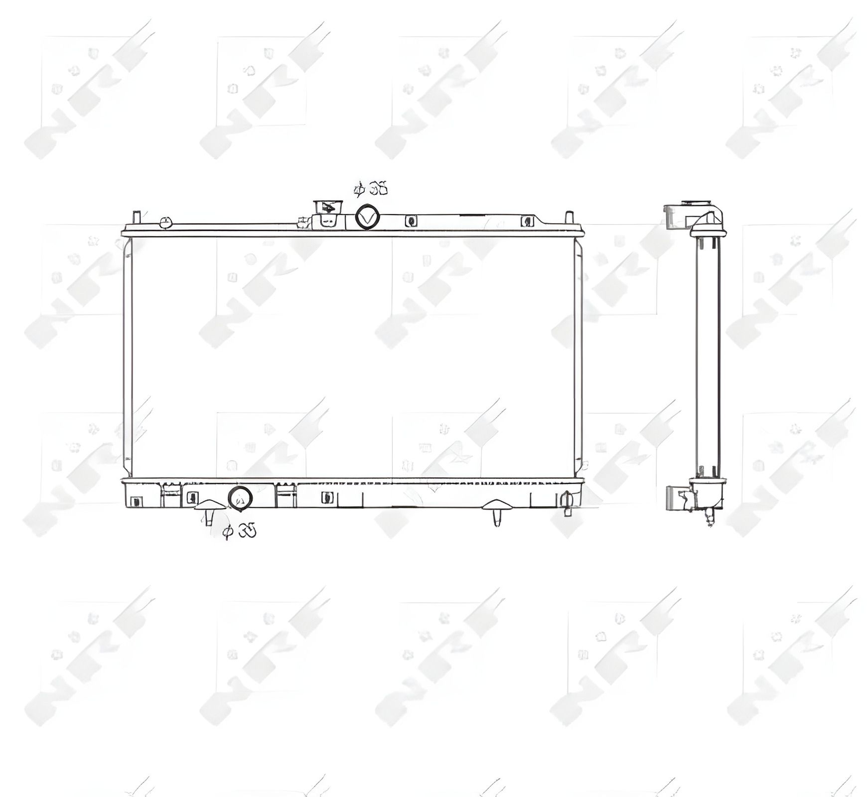 Радіатор охолодження для MITSUBISHI LANCER від NRF (53591) Радіатор охолодження для MITSUBISHI LANCER від NRF (53591)