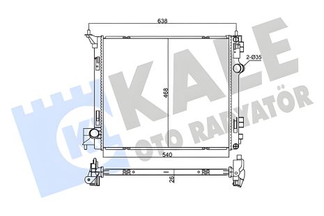 Охолоджуючий радіатор для NISSAN X-TRAIL, KALE OTO RADYATOR (355525) Охолоджуючий радіатор для NISSAN X-TRAIL, KALE OTO RADYATOR (355525)