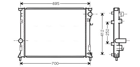 DODGE CHARGER, LANCIA THEMA радиатор охлаждения, AVA COOLING (CR2097)