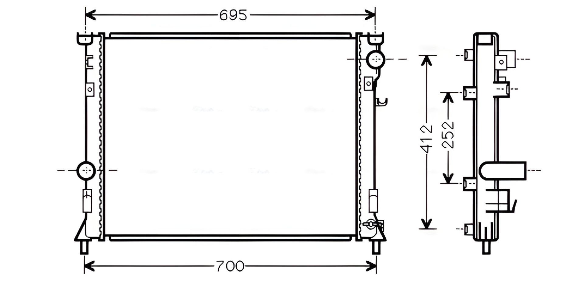 DODGE CHARGER / LANCIA THEMA Радіатор охолодження, AVA COOLING (CR2097) DODGE CHARGER / LANCIA THEMA Радіатор охолодження, AVA COOLING (CR2097)