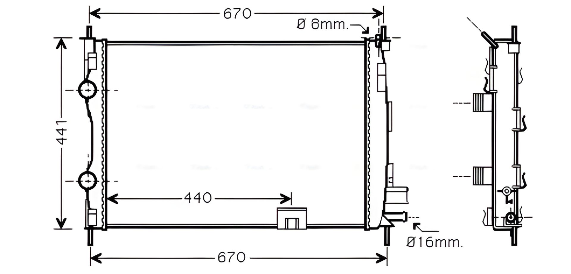 Охолоджувальний радіатор NISSAN Qashqai, AVA COOLING (DNA2287) Охолоджувальний радіатор NISSAN Qashqai, AVA COOLING (DNA2287)
