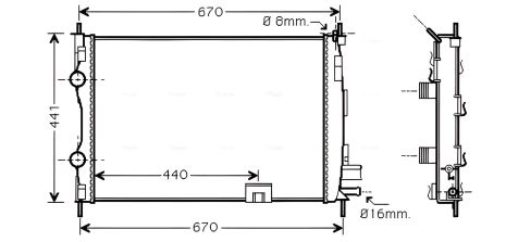 Охолоджувальний радіатор NISSAN Qashqai, AVA COOLING (DNA2287) Охолоджувальний радіатор NISSAN Qashqai, AVA COOLING (DNA2287)