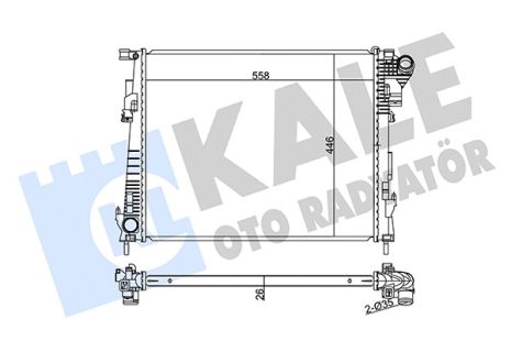 Радиатор охлаждения NISSAN PRIMASTAR, VAUXHALL VIVARO, KALE OTO RADYATOR (351215)