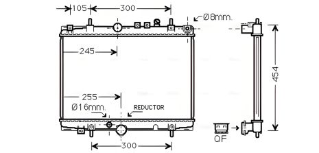 Радіатор для CITROËN C5, PEUGEOT 406, AVA COOLING (PE2235) Радіатор для CITROËN C5, PEUGEOT 406, AVA COOLING (PE2235)