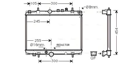 Радіатор для CITROËN C5, PEUGEOT 406, AVA COOLING (PE2235) Радіатор для CITROËN C5, PEUGEOT 406, AVA COOLING (PE2235)