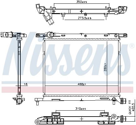 Радіатор охолодження LANCIA YPSILON, FIAT PANDA, NISSENS (607029) Радіатор охолодження LANCIA YPSILON, FIAT PANDA, NISSENS (607029)