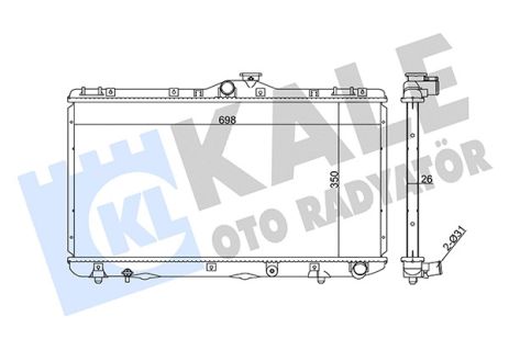 Радиатор охлаждения TOYOTA COROLLA, KALE OTO RADYATOR (351885)
