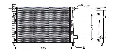 Радіатор охолодження для MERCEDES-BENZ VANEO, AVA COOLING (MSA2282) Радіатор охолодження для MERCEDES-BENZ VANEO, AVA COOLING (MSA2282)