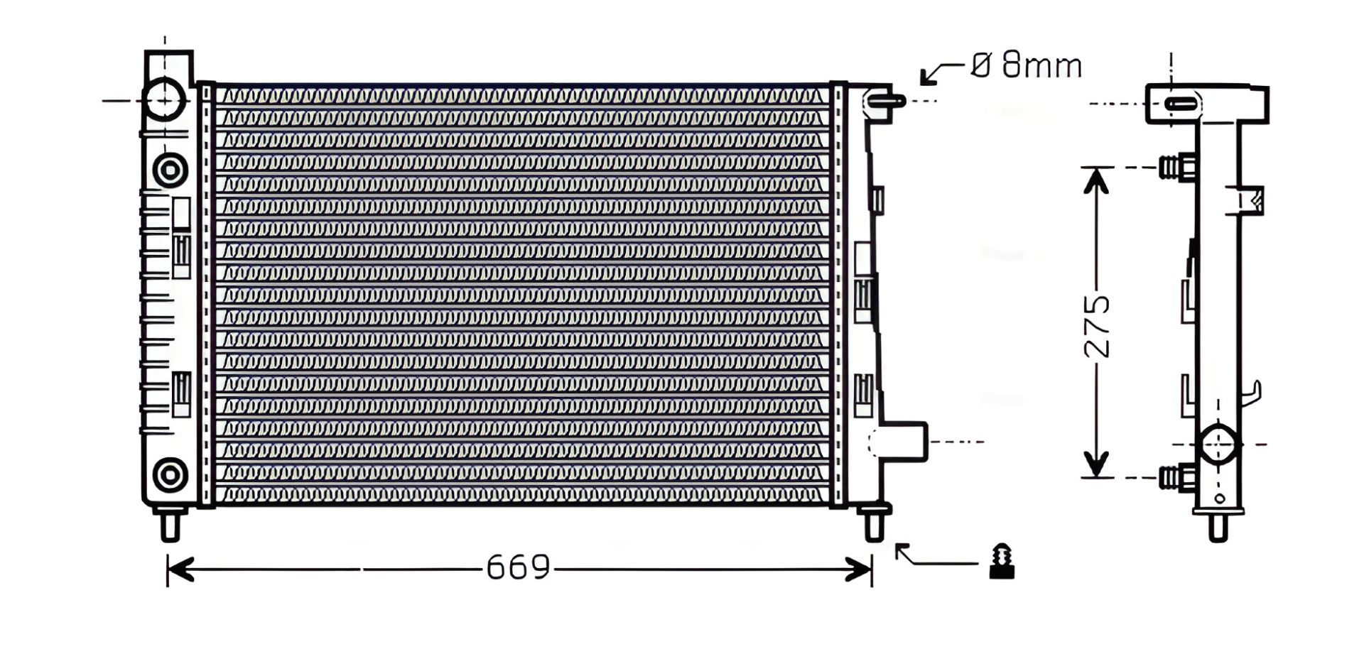 Радіатор охолодження для MERCEDES-BENZ VANEO, AVA COOLING (MSA2282) Радіатор охолодження для MERCEDES-BENZ VANEO, AVA COOLING (MSA2282)