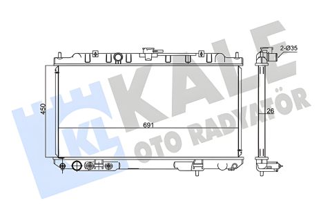 Радиатор для охлаждения NISSAN X-TRAIL, KALE OTO RADYATOR (348020)